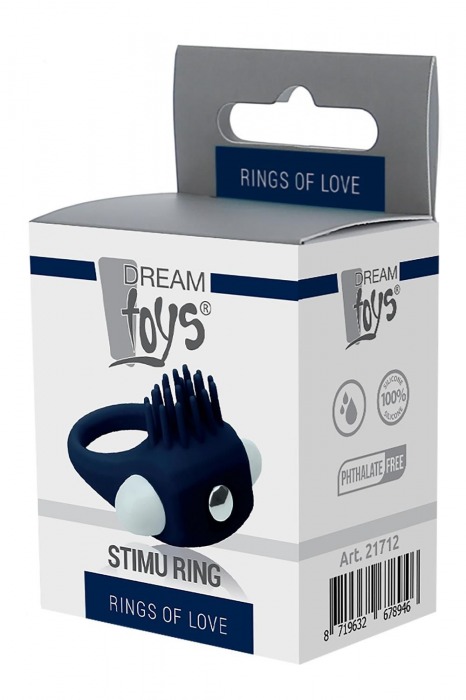 Синее эрекционное виброкольцо STIMU RING - Dream Toys - в Новочебоксарске купить с доставкой
