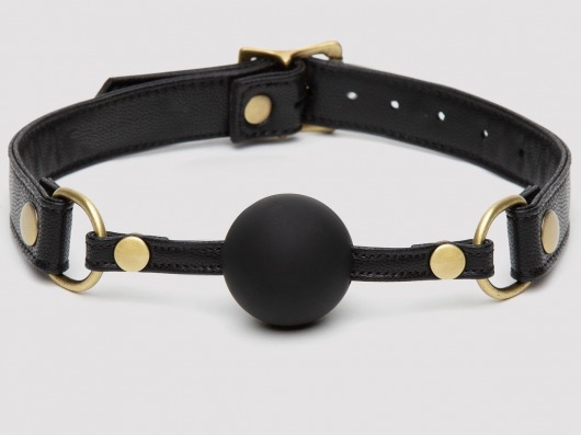Черный кляп-шар Bound to You Faux Leather Ball Gag - Fifty Shades of Grey - купить с доставкой в Новочебоксарске