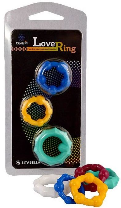 Набор из 3 цветных эрекционных колец Love Ring - Sitabella - в Новочебоксарске купить с доставкой