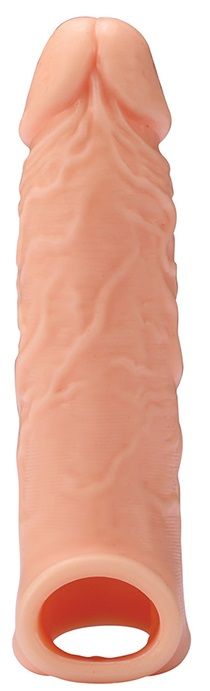 Телесная насадка EXTENDER WITH BALL STRAP 6.5 - 17 см. - Dream Toys - в Новочебоксарске купить с доставкой
