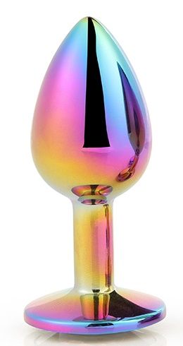 Голографическая анальная втулка с радужным кристаллом - 7,1 см. - Dream Toys - купить с доставкой в Новочебоксарске