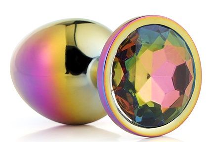 Голографическая анальная втулка с радужным кристаллом - 7,1 см. - Dream Toys - купить с доставкой в Новочебоксарске