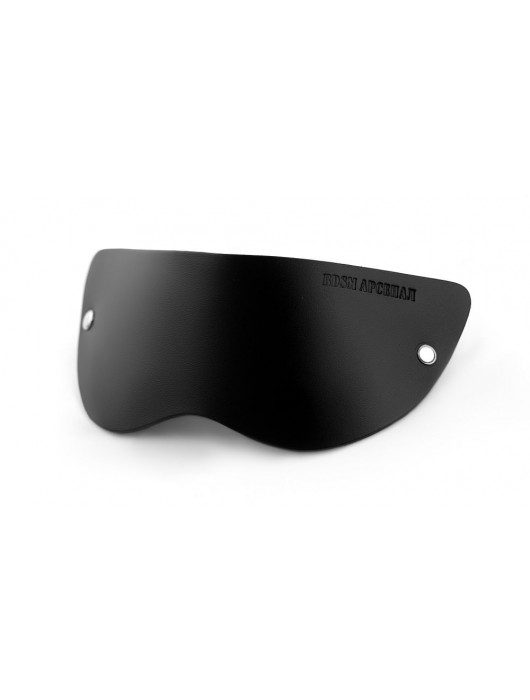 Черная плотная кожаная маска на глаза - БДСМ Арсенал - купить с доставкой в Новочебоксарске