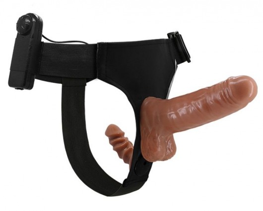 Страпон с вагинальной пробкой и вибрацией Ultra Passionate Harness - 16 см. - Baile - купить с доставкой в Новочебоксарске