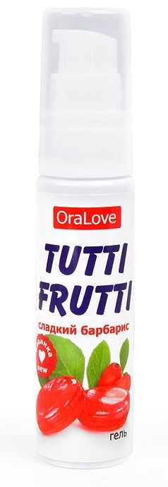 Гель-смазка Tutti-frutti со вкусом барбариса - 30 гр. - Биоритм - купить с доставкой в Новочебоксарске