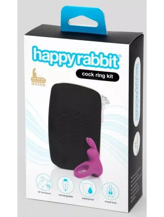 Фиолетовое эрекционное виброкольцо Happy Rabbit Cock Ring Kit - Happy Rabbit - в Новочебоксарске купить с доставкой