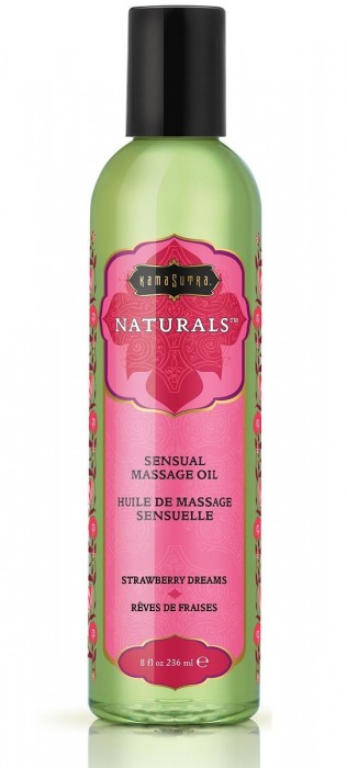 Массажное масло Naturals Strawberry Dreams с ароматом клубники - 236 мл. - Kama Sutra - купить с доставкой в Новочебоксарске