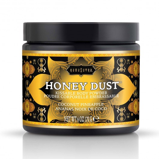 Пудра для тела Honey Dust Body Powder с ароматом кокоса и ананаса - 170 гр. - Kama Sutra - купить с доставкой в Новочебоксарске