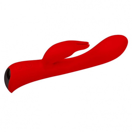 Красный вибромассажер-кролик 5  Silicone Bunny Love - 19,1 см. - Erokay