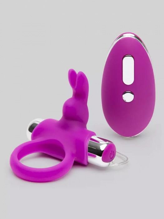 Лиловое виброкольцо с пультом ДУ Remote Control Cock Ring - Happy Rabbit - в Новочебоксарске купить с доставкой