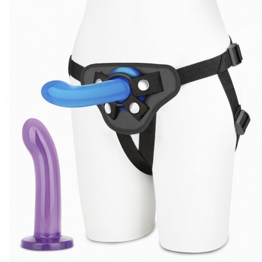 Страпон унисекс Beginners Strap-On с 2 насадками - 15 и 13 см. - Lux Fetish - купить с доставкой в Новочебоксарске