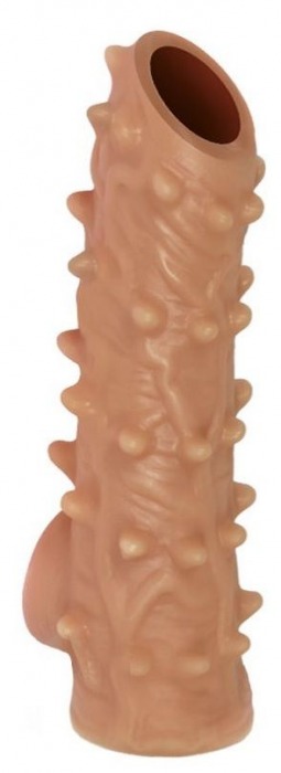 Телесная насадка с шипами и открытой головкой Nude Sleeve S - 10 см. - KOKOS - в Новочебоксарске купить с доставкой