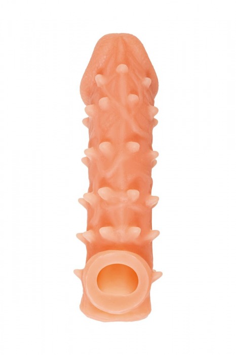 Телесная закрытая насадка с пупырышками Cock Sleeve Size M - 15,6 см. - KOKOS - в Новочебоксарске купить с доставкой