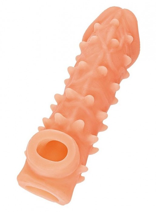 Телесная закрытая насадка с пупырышками Cock Sleeve Size L - 17,6 см. - KOKOS - в Новочебоксарске купить с доставкой