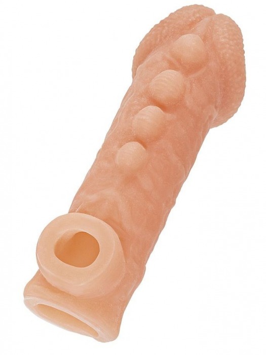 Телесная закрытая насадка с шишечками Cock Sleeve Size M - 15,6 см. - KOKOS - в Новочебоксарске купить с доставкой