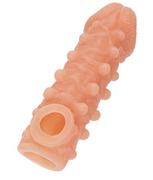 Телесная закрытая насадка с шариками Cock Sleeve Size L - 17,6 см. - KOKOS - в Новочебоксарске купить с доставкой