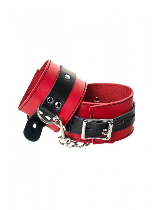 Красно-черные оковы на ноги из кожи - ToyFa - купить с доставкой в Новочебоксарске