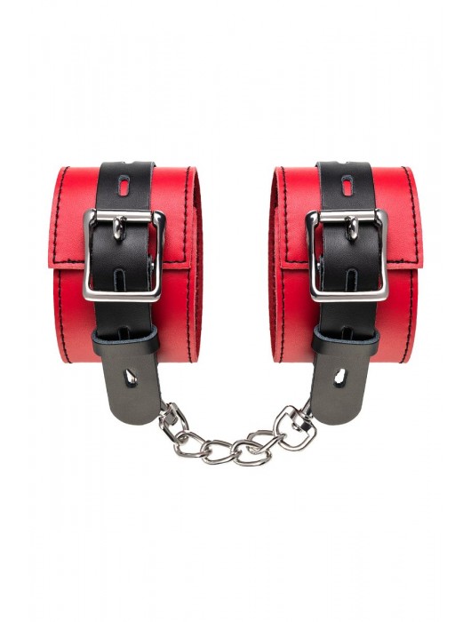 Красно-черные оковы на ноги из кожи - ToyFa - купить с доставкой в Новочебоксарске
