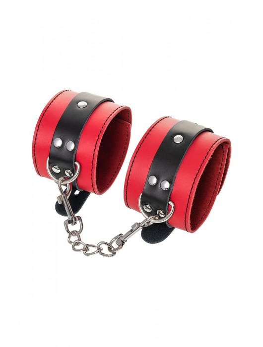 Красно-черные оковы на ноги из кожи - ToyFa - купить с доставкой в Новочебоксарске