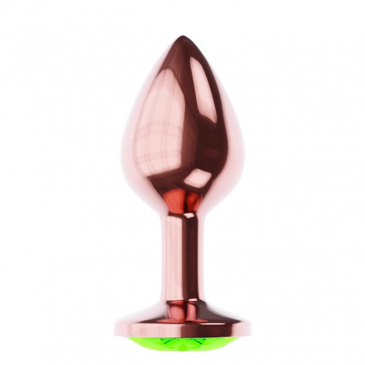 Пробка цвета розового золота с лаймовым кристаллом Diamond Emerald Shine S - 7,2 см. - Lola Games - купить с доставкой в Новочебоксарске