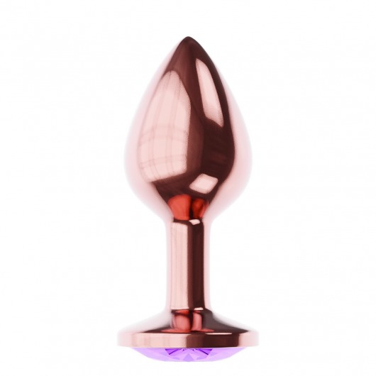 Пробка цвета розового золота с фиолетовым кристаллом Diamond Amethyst Shine L - 8,3 см. - Lola Games - купить с доставкой в Новочебоксарске