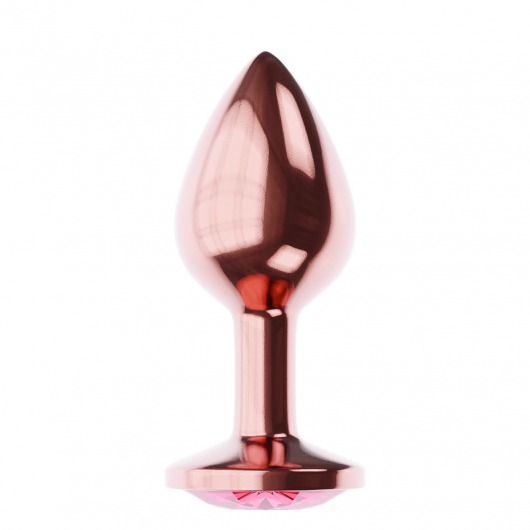 Пробка цвета розового золота с малиновым кристаллом Diamond Ruby Shine L - 8,3 см. - Lola Games - купить с доставкой в Новочебоксарске