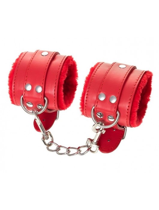 Красные наручники Anonymo из искусственной кожи - ToyFa - купить с доставкой в Новочебоксарске