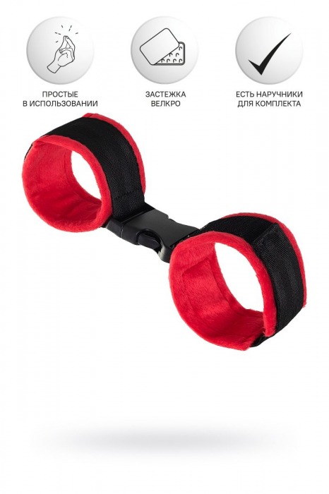 Красно-черные велюровые оковы Anonymo - ToyFa - купить с доставкой в Новочебоксарске
