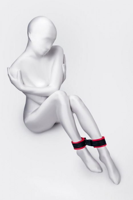 Красно-черные велюровые оковы Anonymo - ToyFa - купить с доставкой в Новочебоксарске