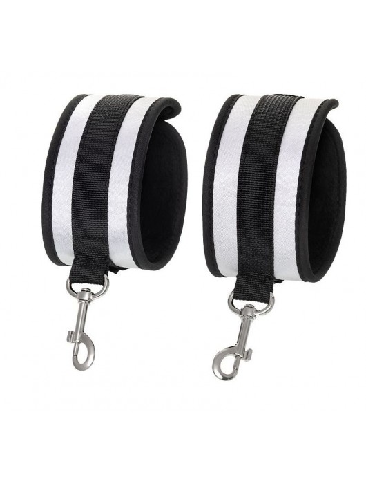 Серебристо-черные наручники Anonymo - ToyFa - купить с доставкой в Новочебоксарске