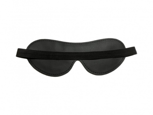 Черная лаковая маска на глаза из эко-кожи - БДСМ Арсенал - купить с доставкой в Новочебоксарске