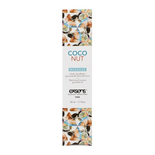 Разогревающее массажное масло с ароматом кокоса Gourmet Coconut - 50 мл. - Exsens - купить с доставкой в Новочебоксарске