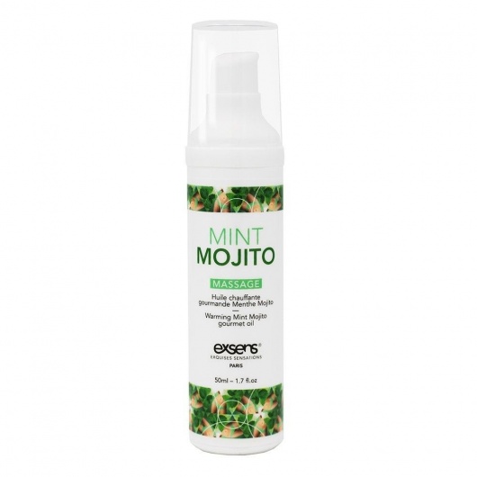 Разогревающее массажное масло с ароматом мохито Gourmet Mint Mojito - 50 мл. - Exsens - купить с доставкой в Новочебоксарске
