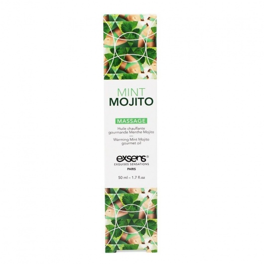 Разогревающее массажное масло с ароматом мохито Gourmet Mint Mojito - 50 мл. - Exsens - купить с доставкой в Новочебоксарске