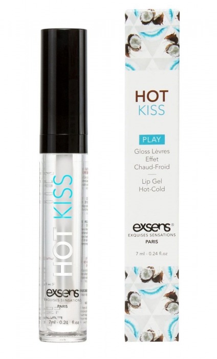 Блеск для губ Hot Kiss Coconut с ароматом кокоса - 7 мл. - Exsens - купить с доставкой в Новочебоксарске