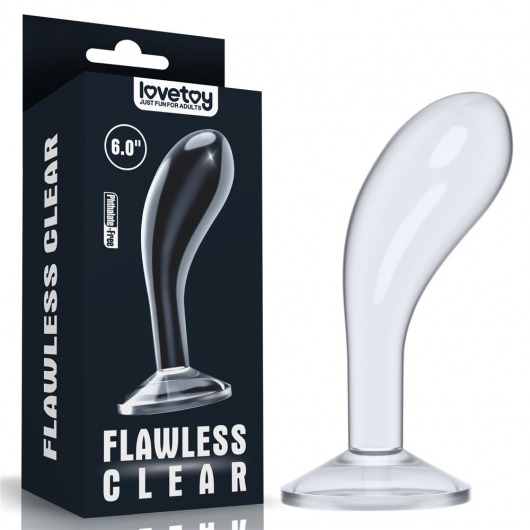 Прозрачный стимулятор простаты Flawless Clear Prostate Plug - 15 см. - Lovetoy - в Новочебоксарске купить с доставкой