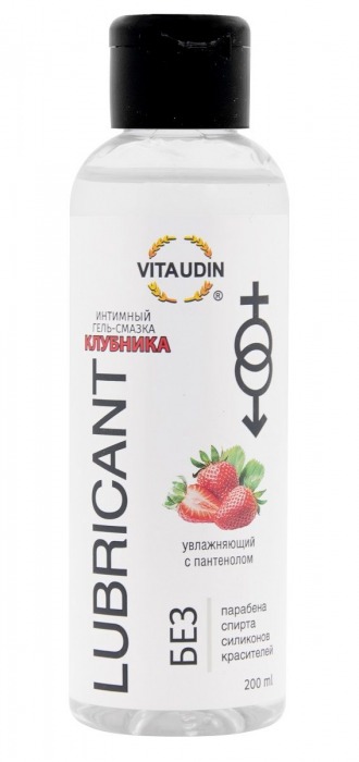 Интимный гель-смазка на водной основе VITA UDIN с ароматом клубники - 200 мл. - VITA UDIN - купить с доставкой в Новочебоксарске
