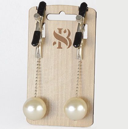 Зажимы на соски с бусинами под жемчуг Pearl - Sitabella - купить с доставкой в Новочебоксарске