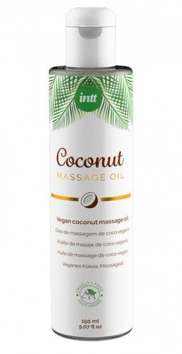 Массажное масло Vegan Coconut - 150 мл. - INTT - купить с доставкой в Новочебоксарске