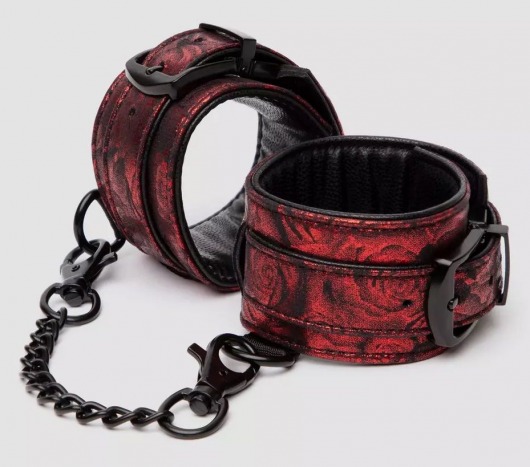 Красно-черные наручники Reversible Faux Leather Wrist Cuffs - Fifty Shades of Grey - купить с доставкой в Новочебоксарске