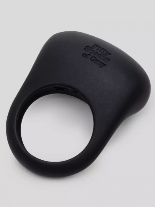 Черное эрекционное виброкольцо Sensation Rechargeable Vibrating Love Ring - Fifty Shades of Grey - в Новочебоксарске купить с доставкой