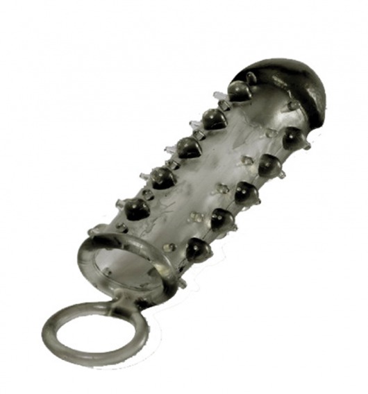 Дымчатая стимулирующая насадка с закрытой головкой SAMURAI PENIS SLEEVE BLACK - 14,5 см. - NMC - в Новочебоксарске купить с доставкой