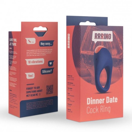 Синее эрекционное кольцо RRRING Dinner Date Cock Ring - FeelzToys - в Новочебоксарске купить с доставкой