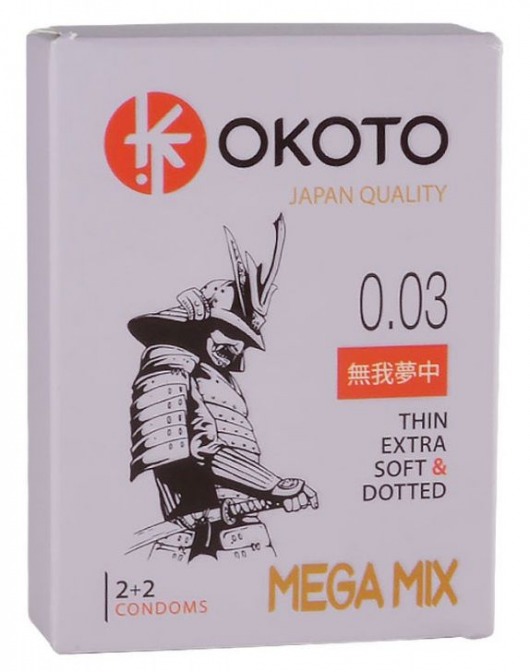 Набор из 4 презервативов OKOTO MegaMIX - Sitabella - купить с доставкой в Новочебоксарске