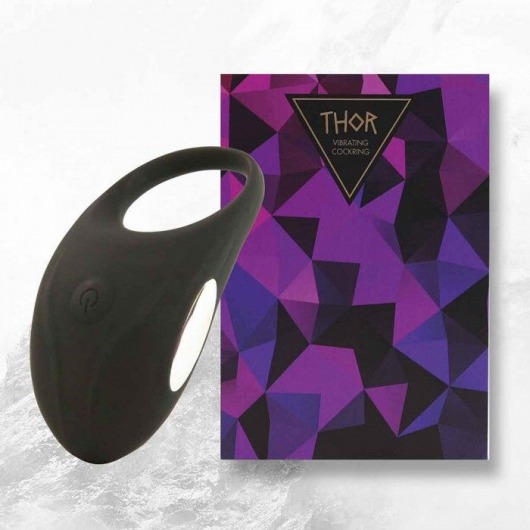 Черное эрекционное виброкольцо Thor Cockring - FeelzToys - в Новочебоксарске купить с доставкой