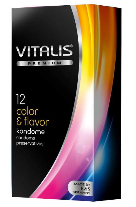 Цветные ароматизированные презервативы VITALIS PREMIUM color   flavor - 12 шт. - Vitalis - купить с доставкой в Новочебоксарске