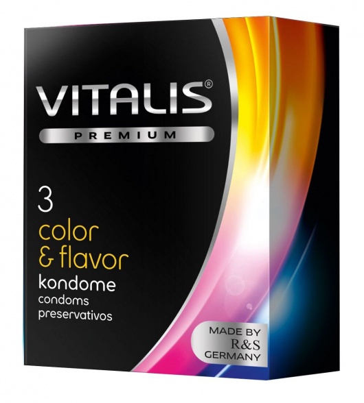 Цветные ароматизированные презервативы VITALIS PREMIUM color   flavor - 3 шт. - Vitalis - купить с доставкой в Новочебоксарске