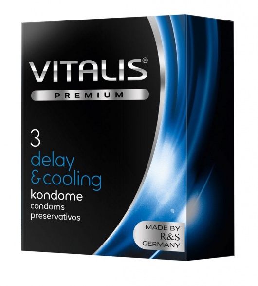 Презервативы VITALIS PREMIUM delay   cooling с охлаждающим эффектом - 3 шт. - Vitalis - купить с доставкой в Новочебоксарске