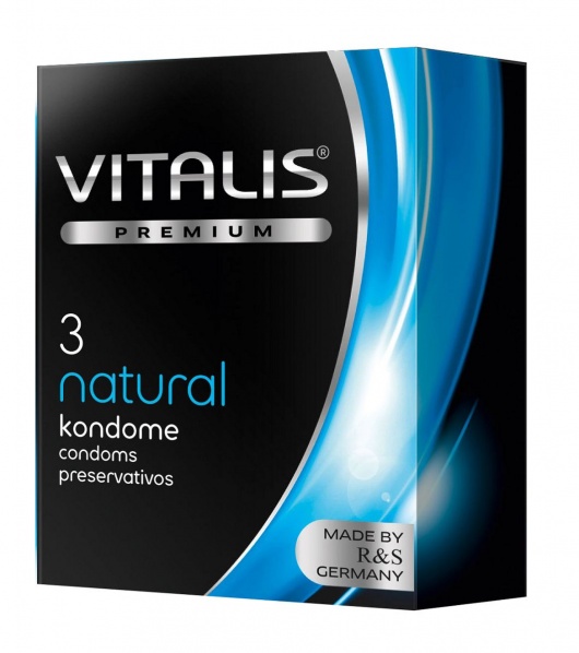 Классические презервативы VITALIS PREMIUM natural - 3 шт. - Vitalis - купить с доставкой в Новочебоксарске