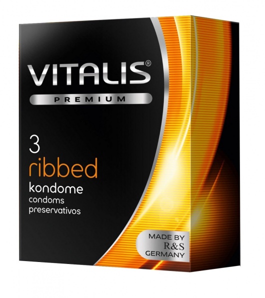 Ребристые презервативы VITALIS PREMIUM ribbed - 3 шт. - Vitalis - купить с доставкой в Новочебоксарске